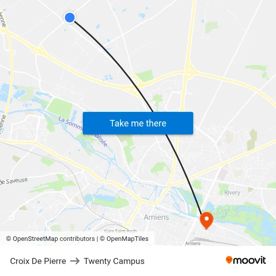 Croix De Pierre to Twenty Campus map