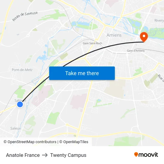 Anatole France to Twenty Campus map