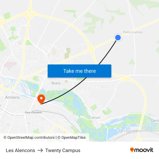 Les Alencons to Twenty Campus map