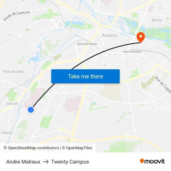 Andre Malraux to Twenty Campus map