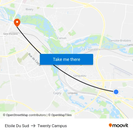 Etoile Du Sud to Twenty Campus map