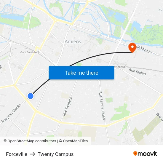 Forceville to Twenty Campus map