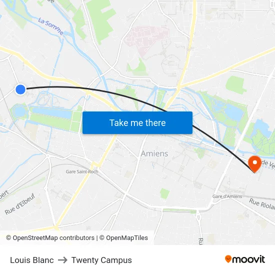 Louis Blanc to Twenty Campus map