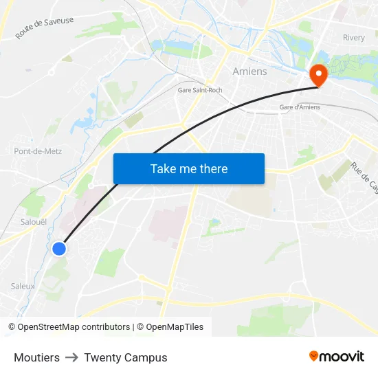 Moutiers to Twenty Campus map