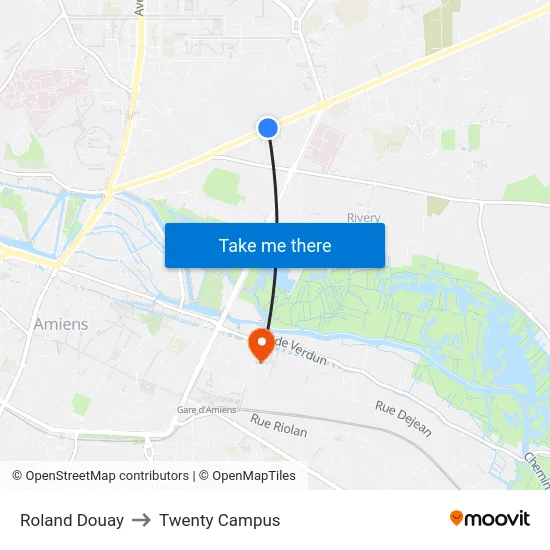 Roland Douay to Twenty Campus map