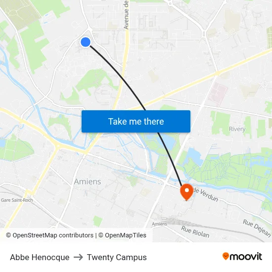 Abbe Henocque to Twenty Campus map