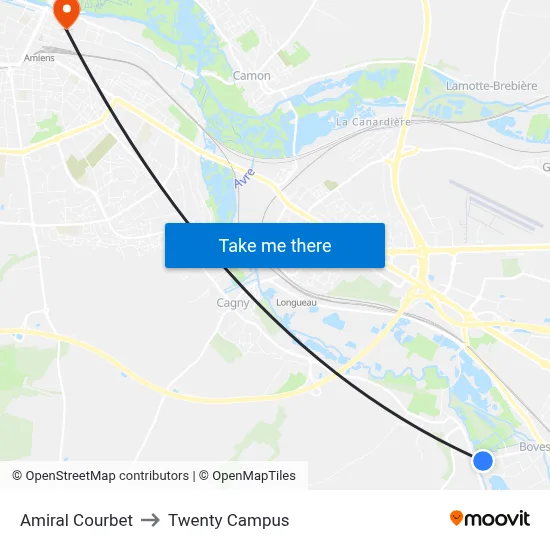 Amiral Courbet to Twenty Campus map