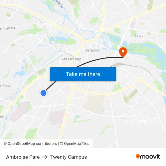 Ambroise Pare to Twenty Campus map