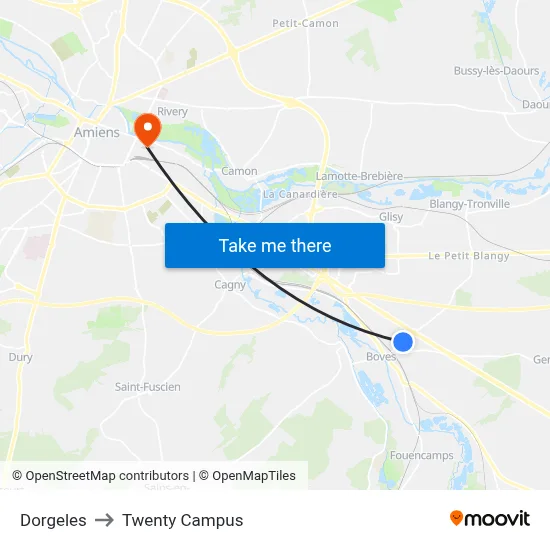 Dorgeles to Twenty Campus map
