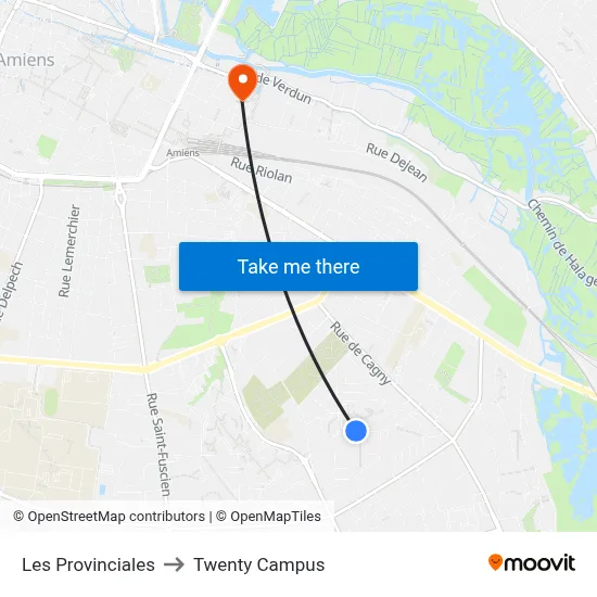 Les Provinciales to Twenty Campus map