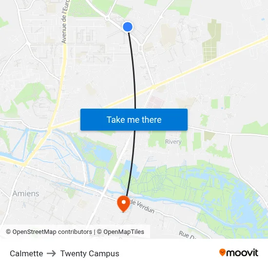 Calmette to Twenty Campus map