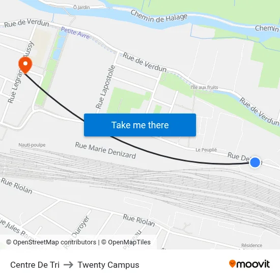 Centre De Tri to Twenty Campus map