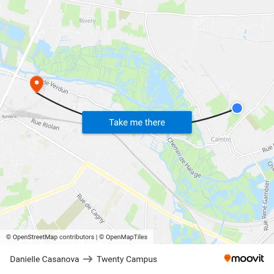 Danielle Casanova to Twenty Campus map