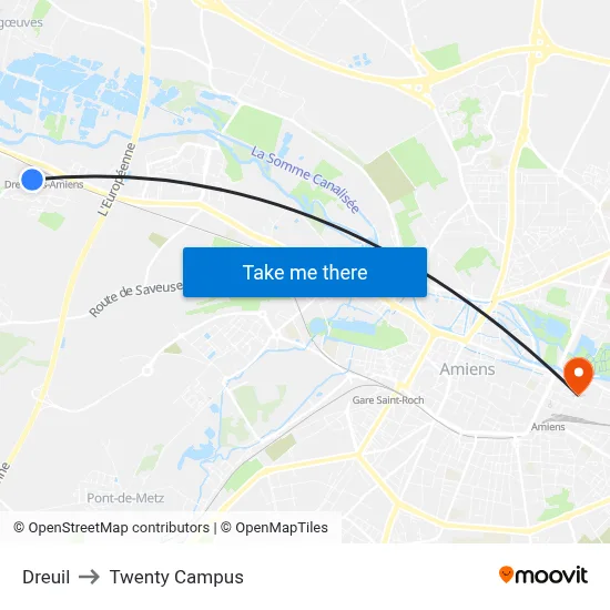 Dreuil to Twenty Campus map