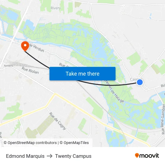 Edmond Marquis to Twenty Campus map