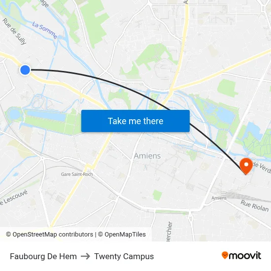 Faubourg De Hem to Twenty Campus map
