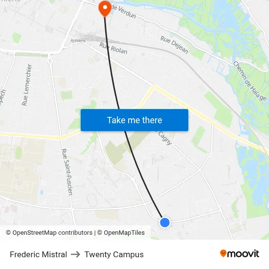 Frederic Mistral to Twenty Campus map