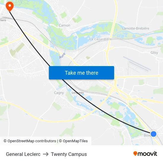 General Leclerc to Twenty Campus map