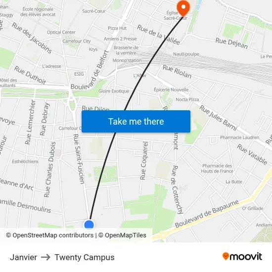Janvier to Twenty Campus map