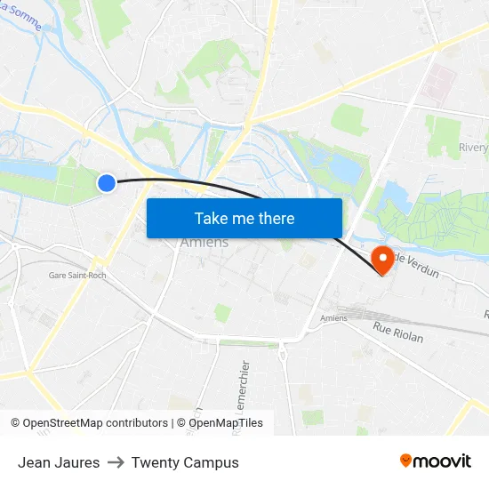 Jean Jaures to Twenty Campus map