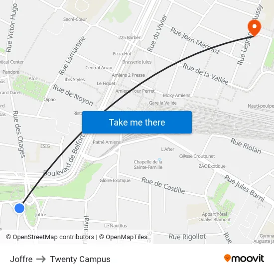 Joffre to Twenty Campus map