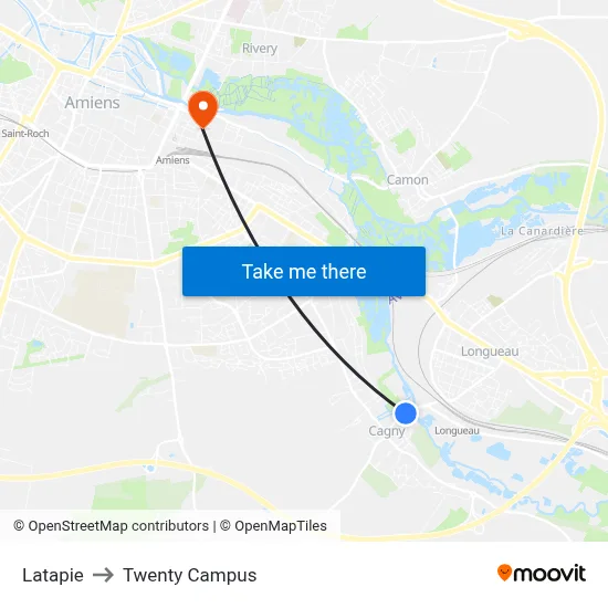 Latapie to Twenty Campus map