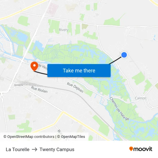 La Tourelle to Twenty Campus map