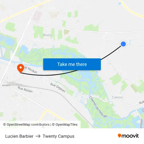 Lucien Barbier to Twenty Campus map