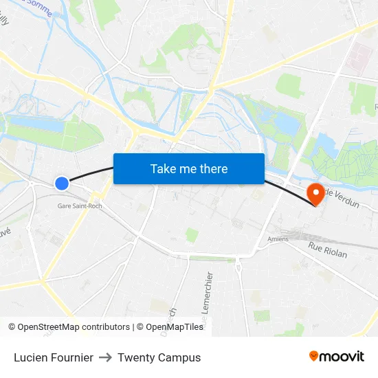 Lucien Fournier to Twenty Campus map