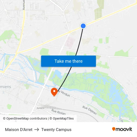 Maison D'Arret to Twenty Campus map