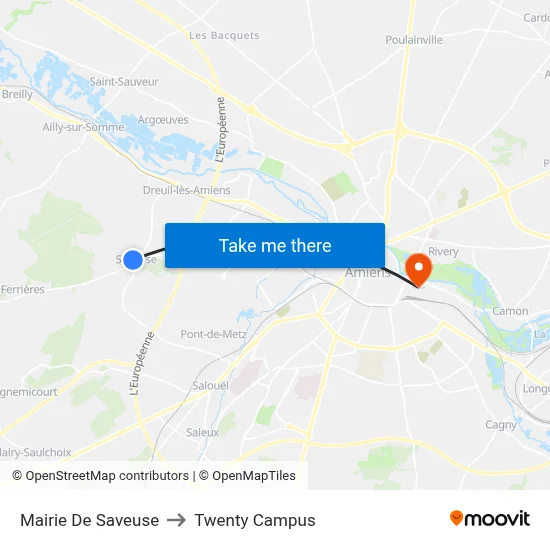 Mairie De Saveuse to Twenty Campus map