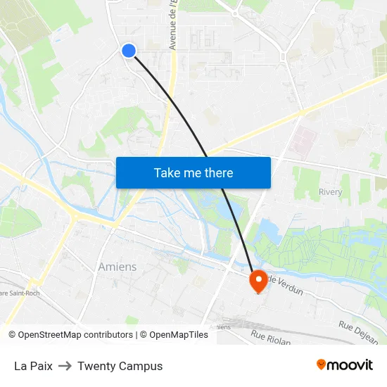 La Paix to Twenty Campus map