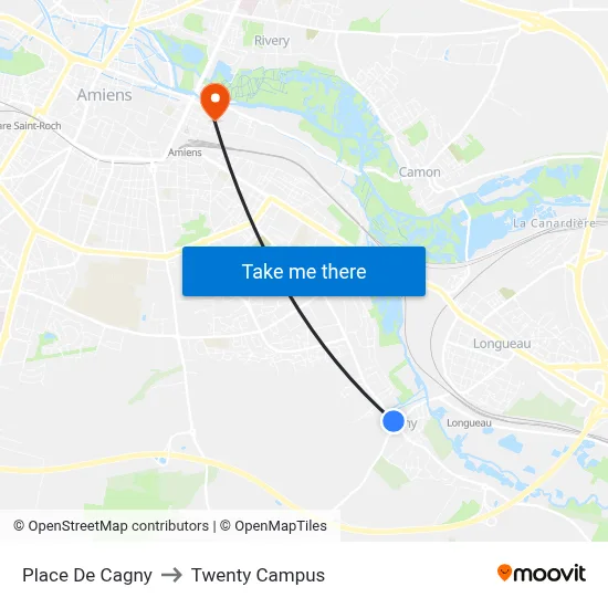 Place De Cagny to Twenty Campus map