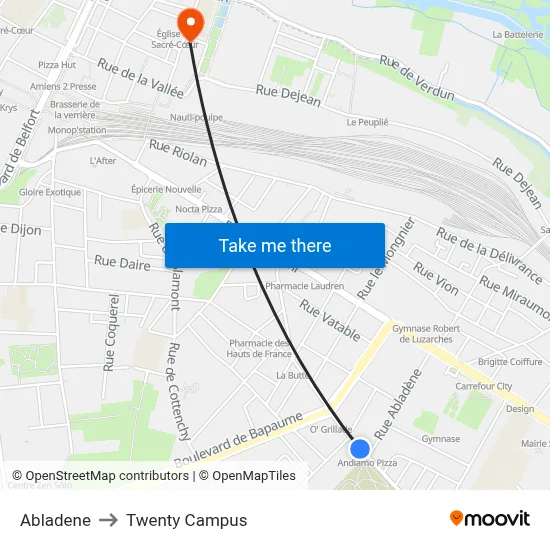 Abladene to Twenty Campus map