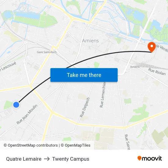 Quatre Lemaire to Twenty Campus map