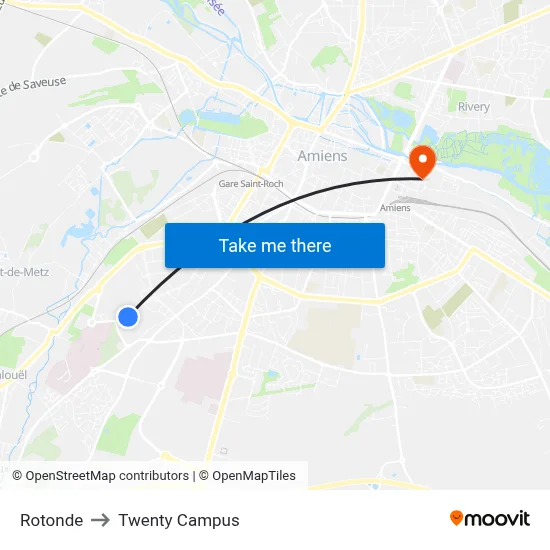 Rotonde to Twenty Campus map