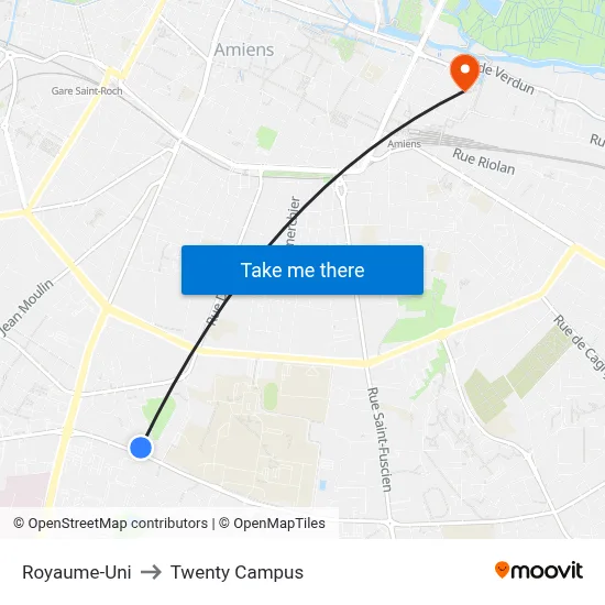 Royaume-Uni to Twenty Campus map