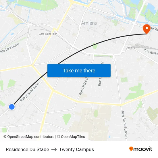 Residence Du Stade to Twenty Campus map