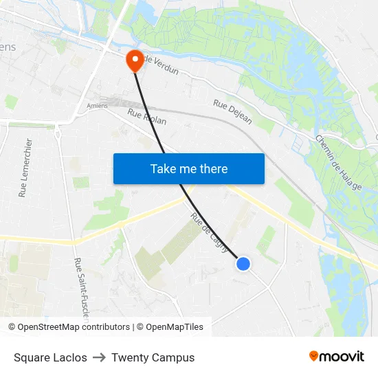 Square Laclos to Twenty Campus map