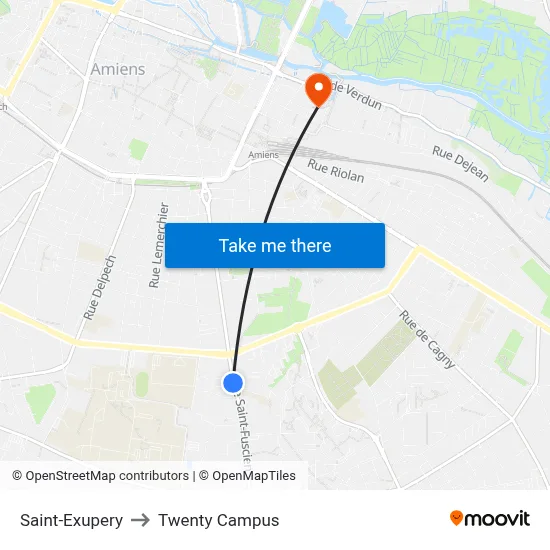 Saint-Exupery to Twenty Campus map