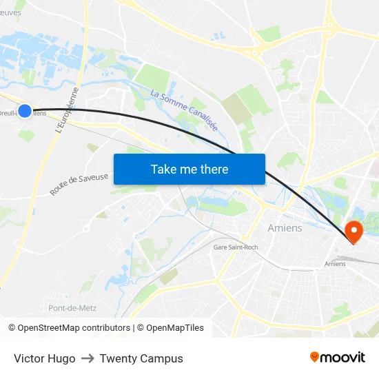 Victor Hugo to Twenty Campus map
