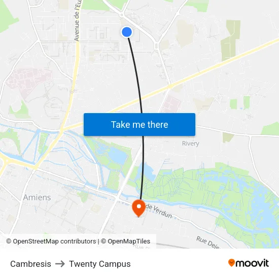 Cambresis to Twenty Campus map