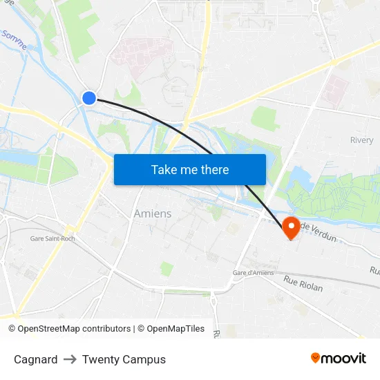 Cagnard to Twenty Campus map