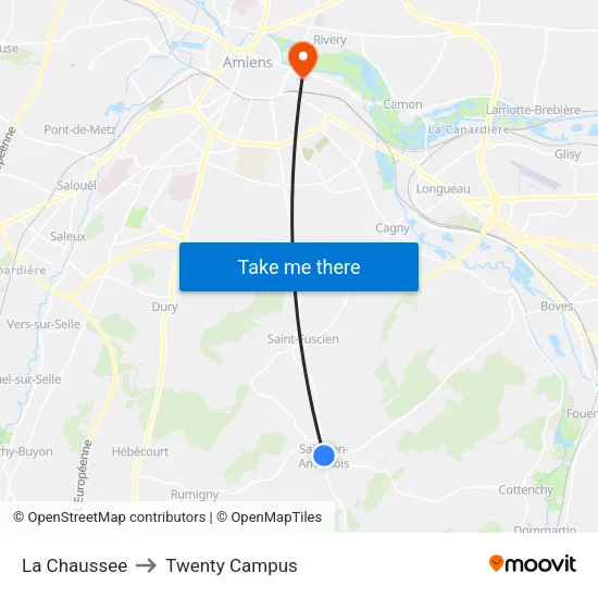 La Chaussee to Twenty Campus map