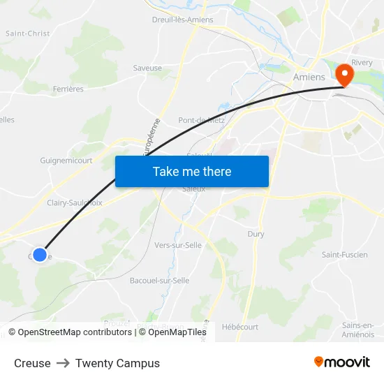 Creuse to Twenty Campus map
