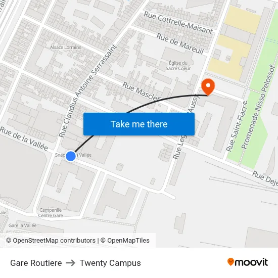 Gare Routiere to Twenty Campus map