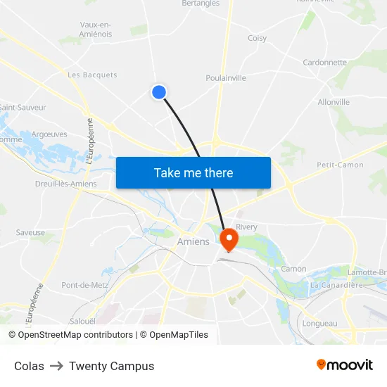 Colas to Twenty Campus map