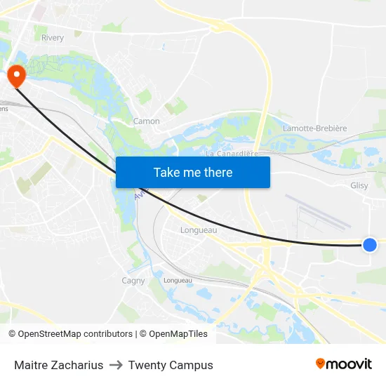 Maitre Zacharius to Twenty Campus map