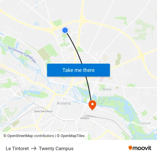 Le Tintoret to Twenty Campus map
