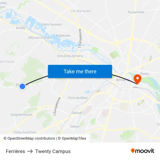Ferrières to Twenty Campus map